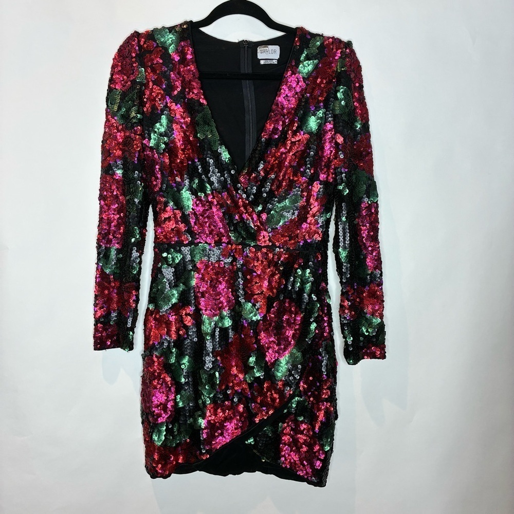 Saylor | Lou Floral Sequin Mini Dress Size Medium - Picture 4 of 9